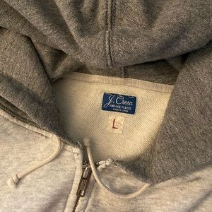 J. Crew men’s large grey color block zip hoodie